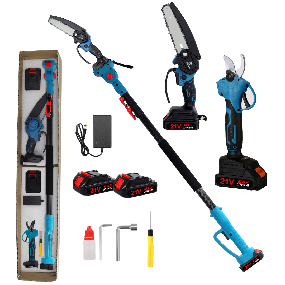 Комплект телескопични акуси на Agram Tools: триони и ножици за клони - 240см