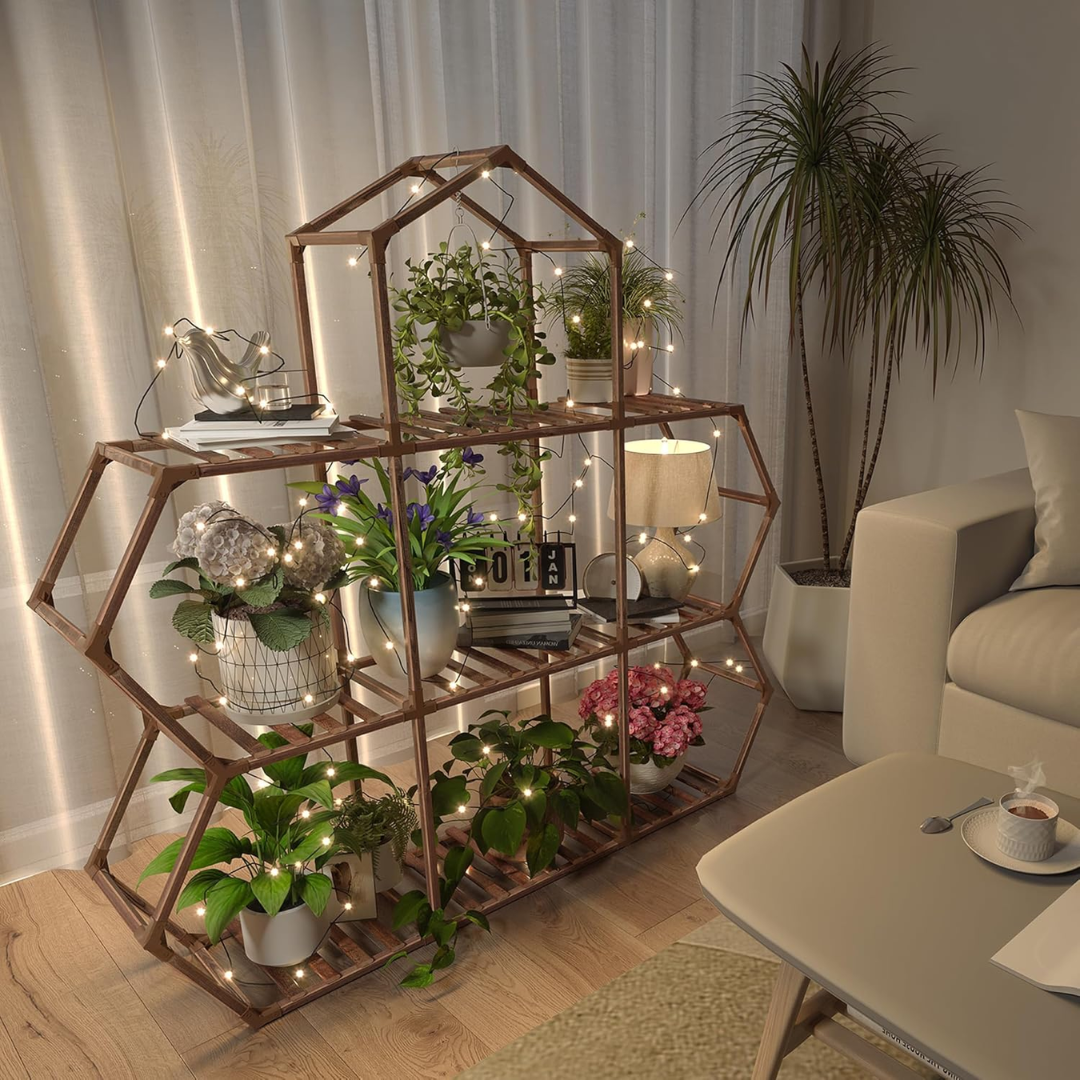 Дървен багажник за растения