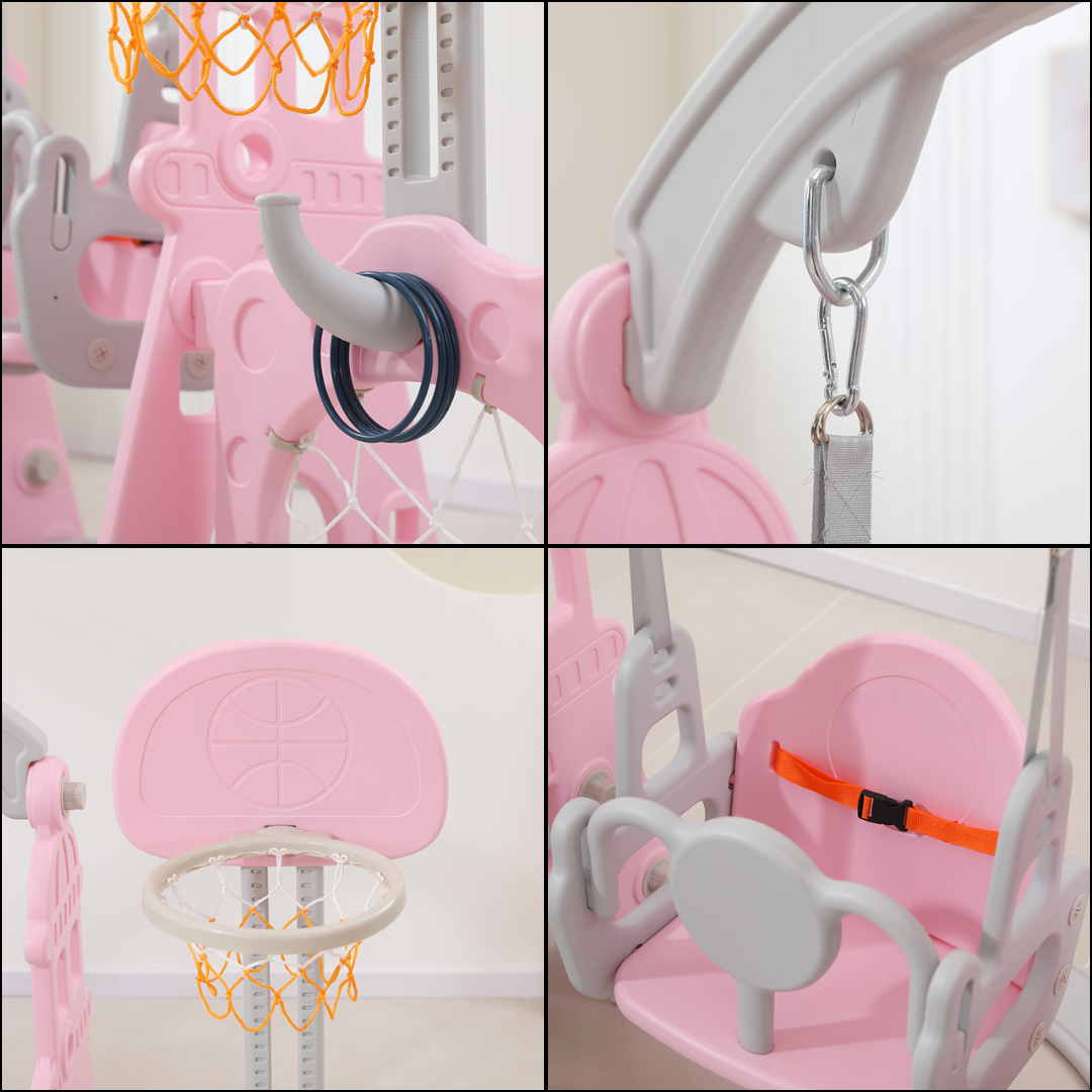 Детска детска площадка с слайд и люлка