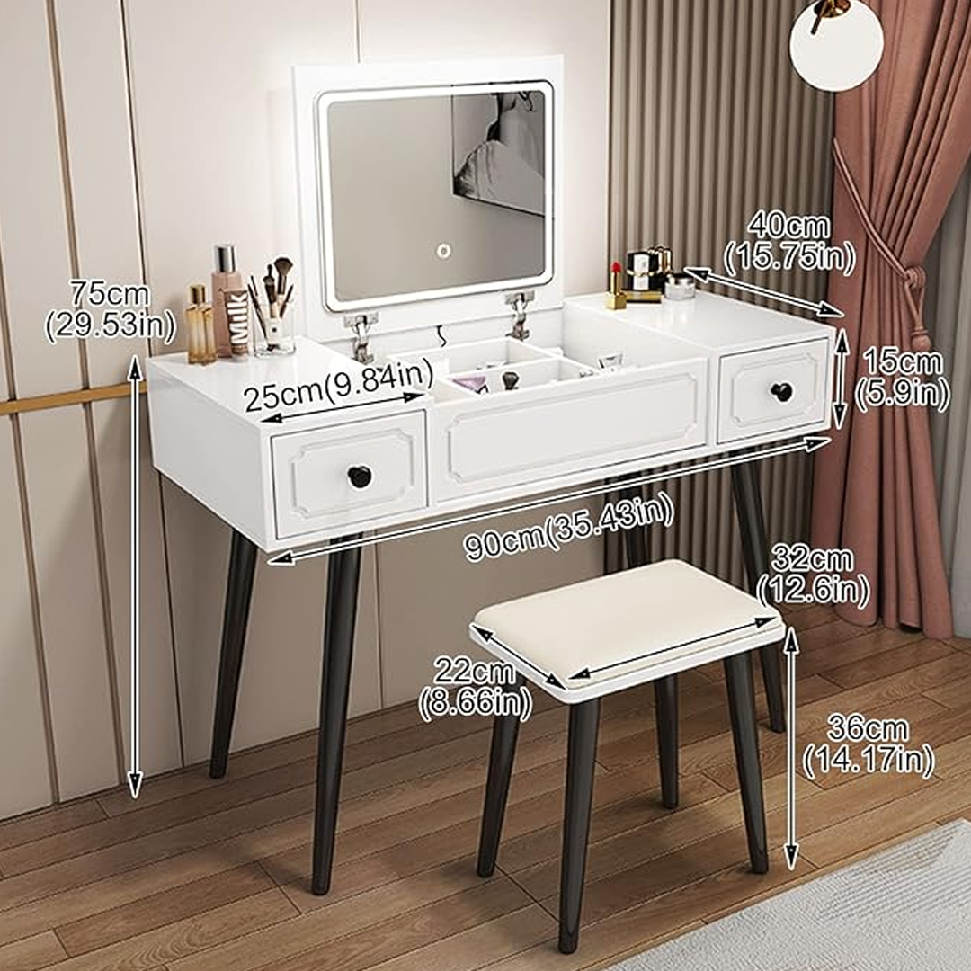 Тоалетка със сгъваемо огледало