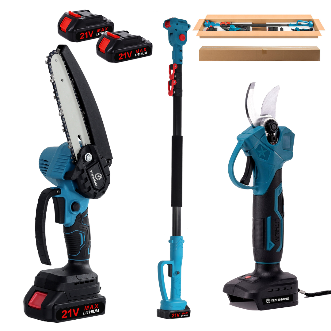 Комплект телескопични акуси на Agram Tools: триони и ножици за клони - 240см