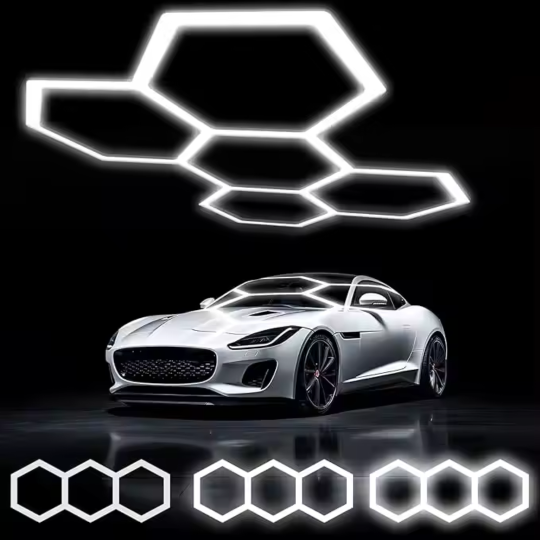 Шестоъгълно LED осветление за гаражи и работилници (122x244 см)