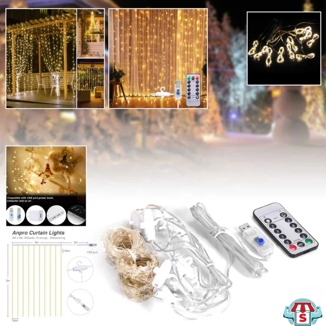 Премиум коледна LED завеса – 3 × 2 m