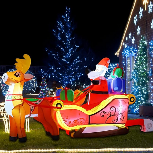 210 см Дядо Коледа и шейна с елени