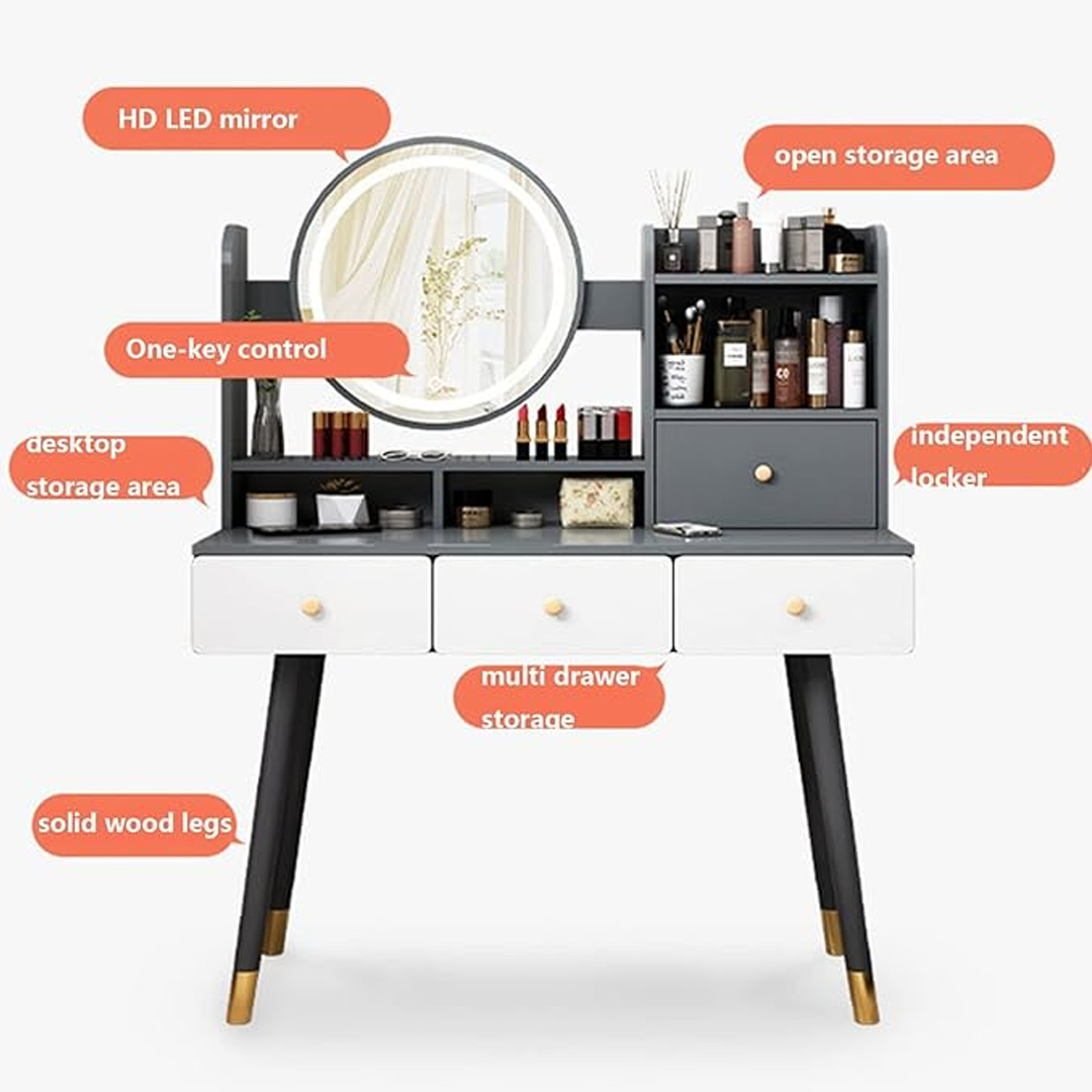 Модерен тоалетен шкаф с LED огледало