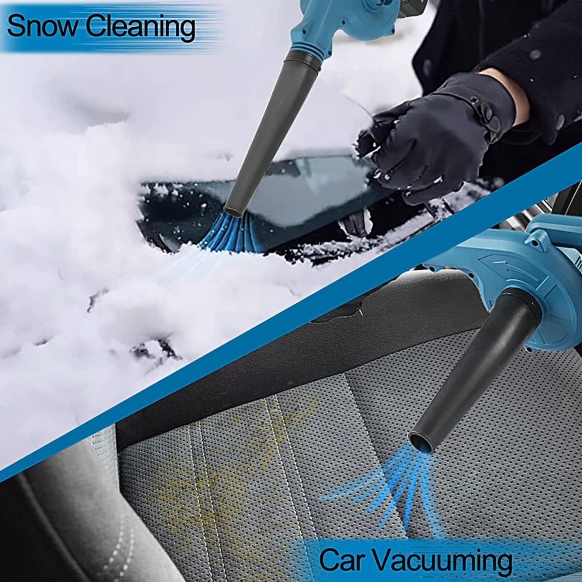 Акумулаторен вентилатор/прахосмукачка за листа с две батерии