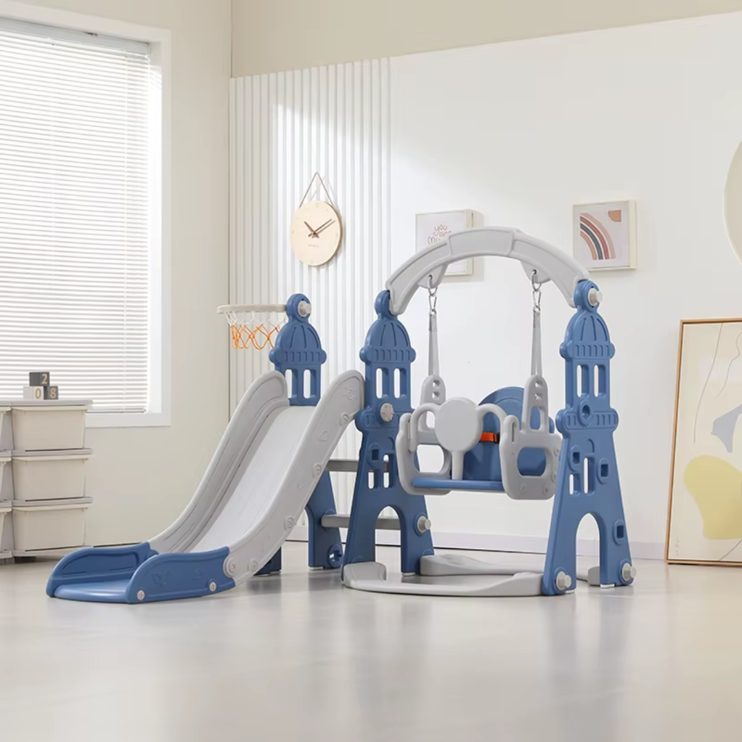 Детска детска площадка с слайд и люлка