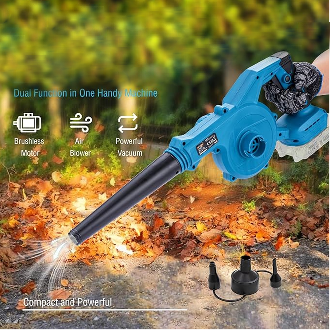 Акумулаторен вентилатор/прахосмукачка за листа с две батерии