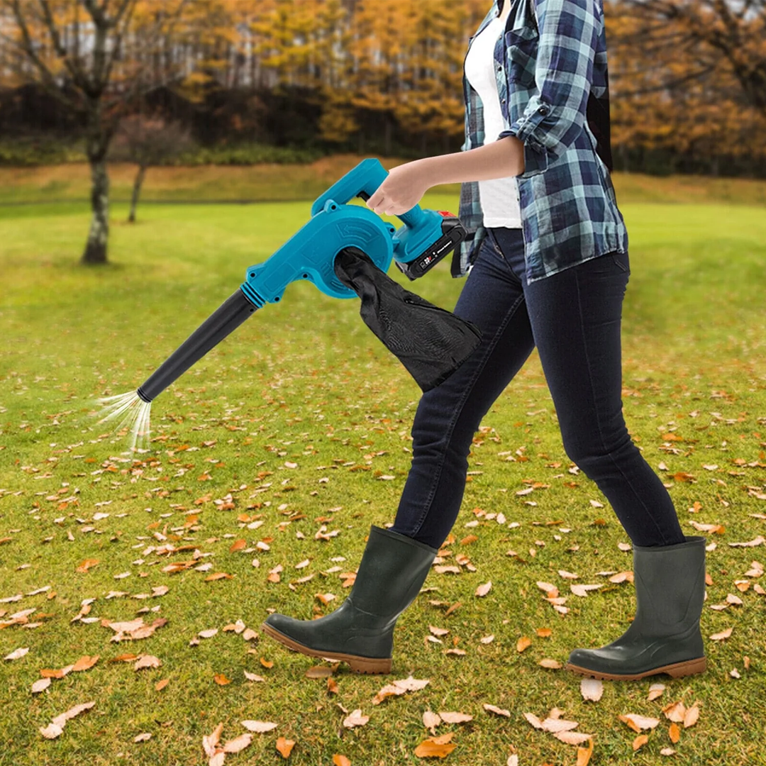 Акумулаторен вентилатор/прахосмукачка за листа с две батерии