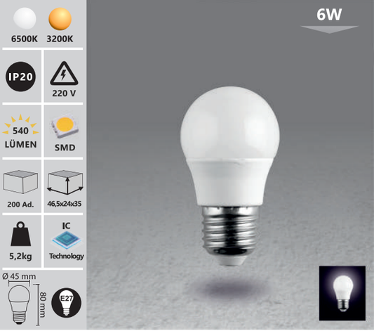 LED крушка - IC технология 45 мм