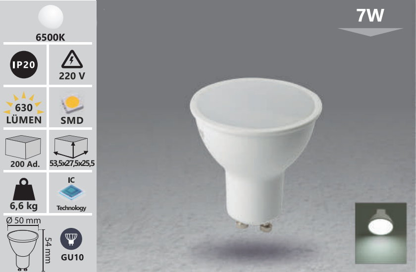 LED крушка GU10 7W