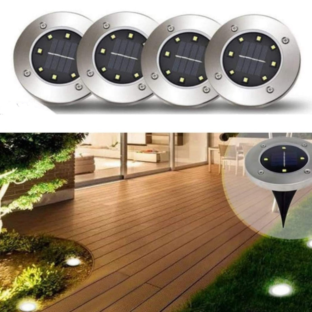 Соларни LED дискове за градината - 4 бр