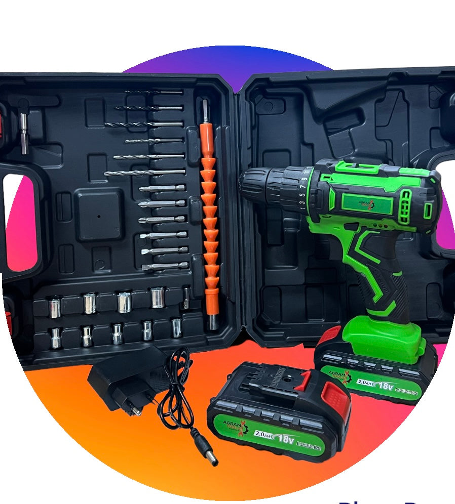 Оригинална акумулаторна бормашина Agram Tools® с накрайници