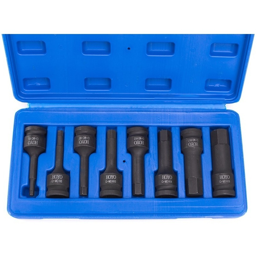 Комплект от 8 частично ковани шестостенни гнезда