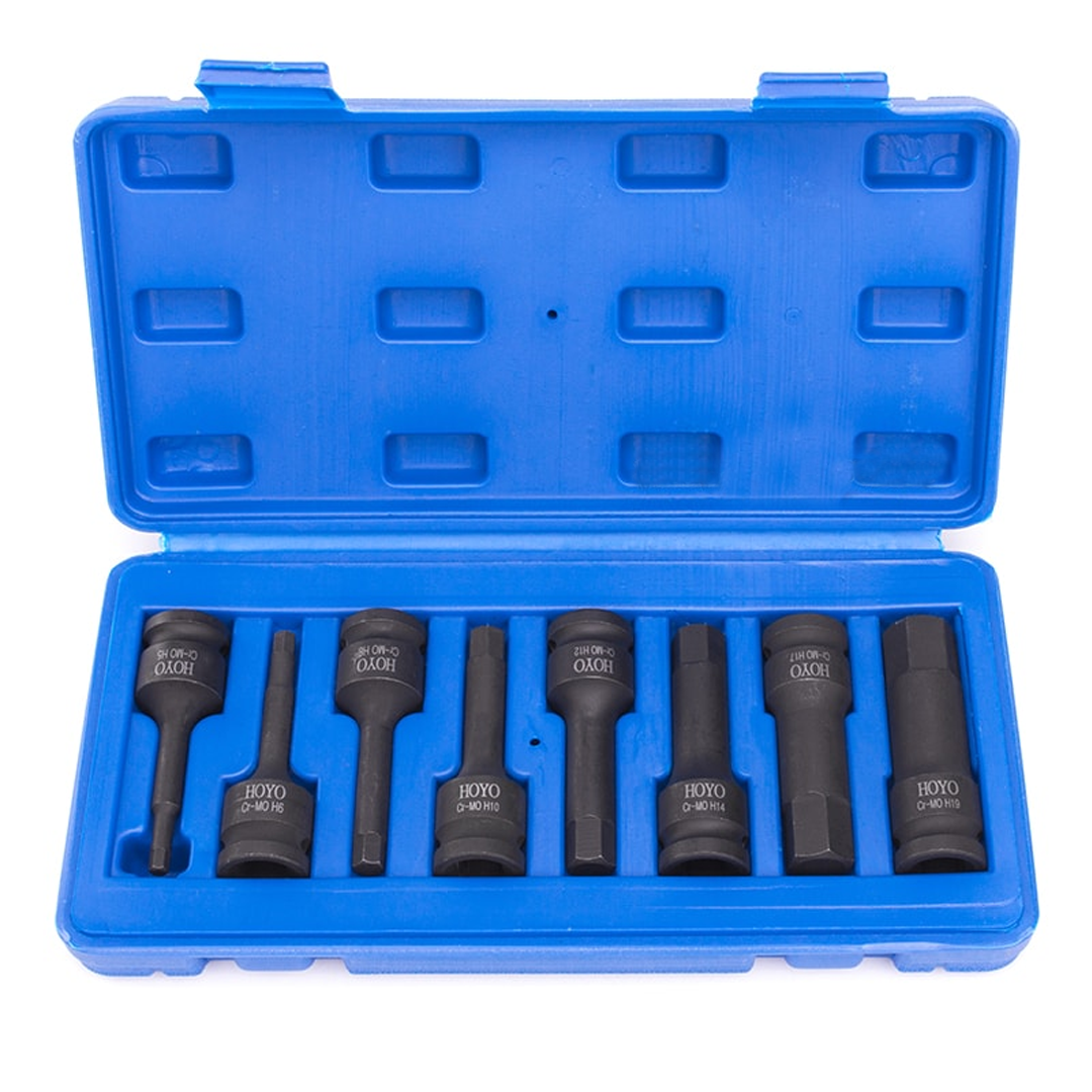 Комплект от 8 частично ковани шестостенни гнезда