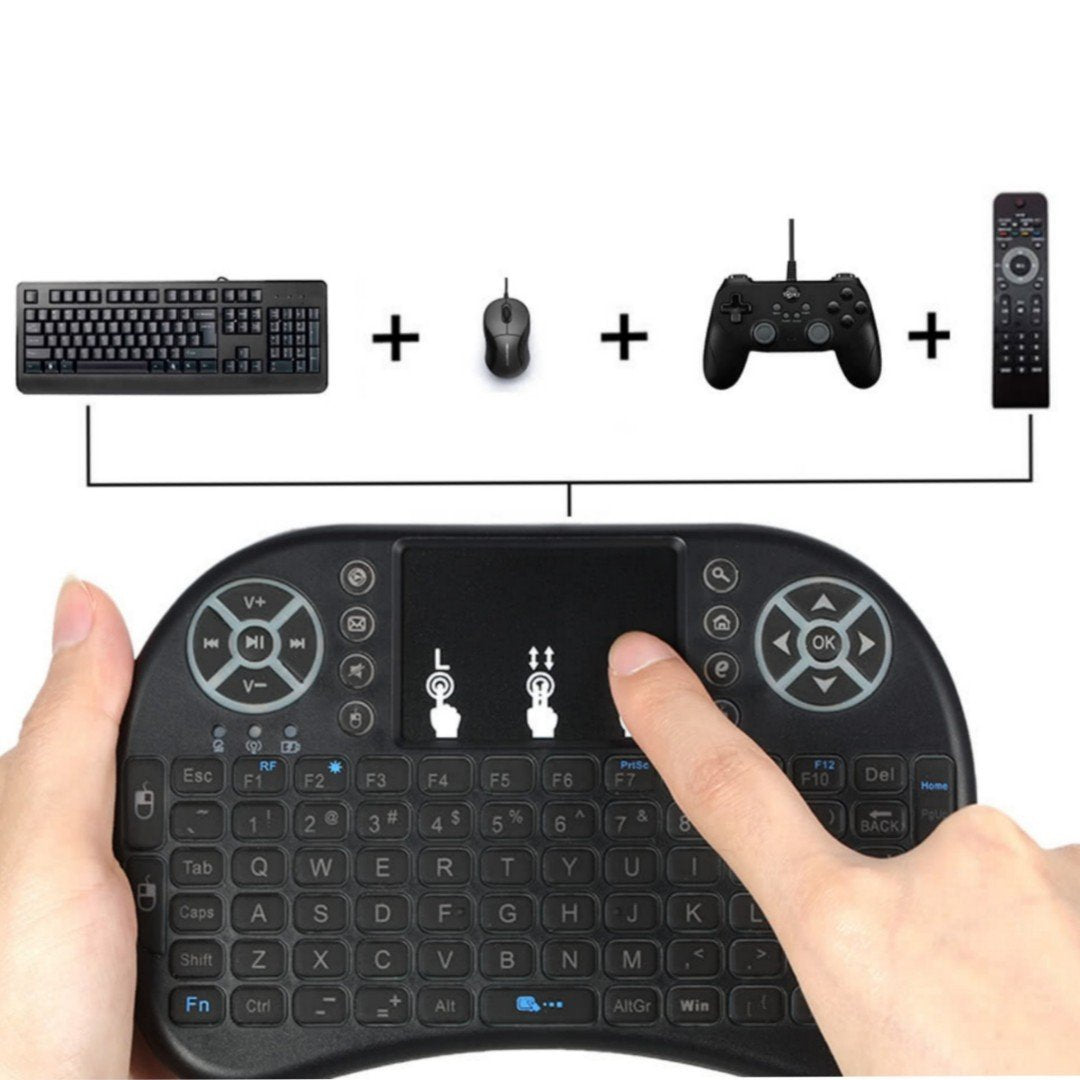 Клавиатура. сензорна мишка. геймпад и дистанционно в едно устройство